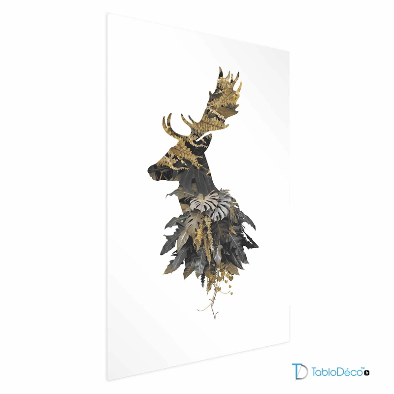 Affiche d'un Cerf des Bois avec une marge