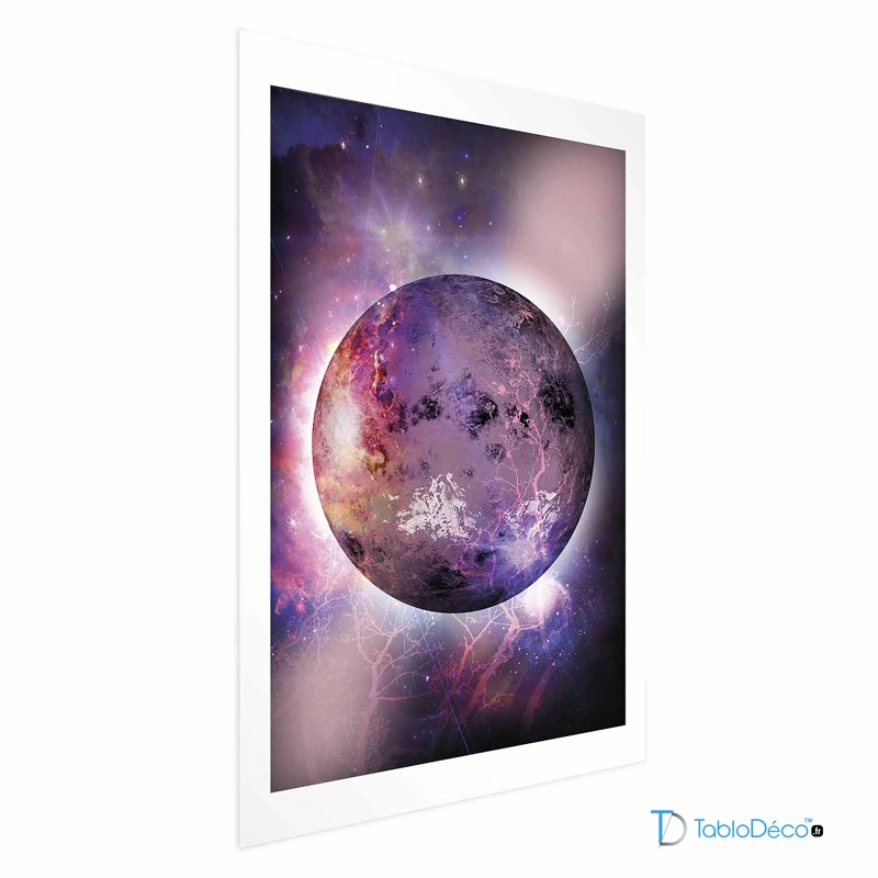 Affiche décorative Planète Violette avec marge
