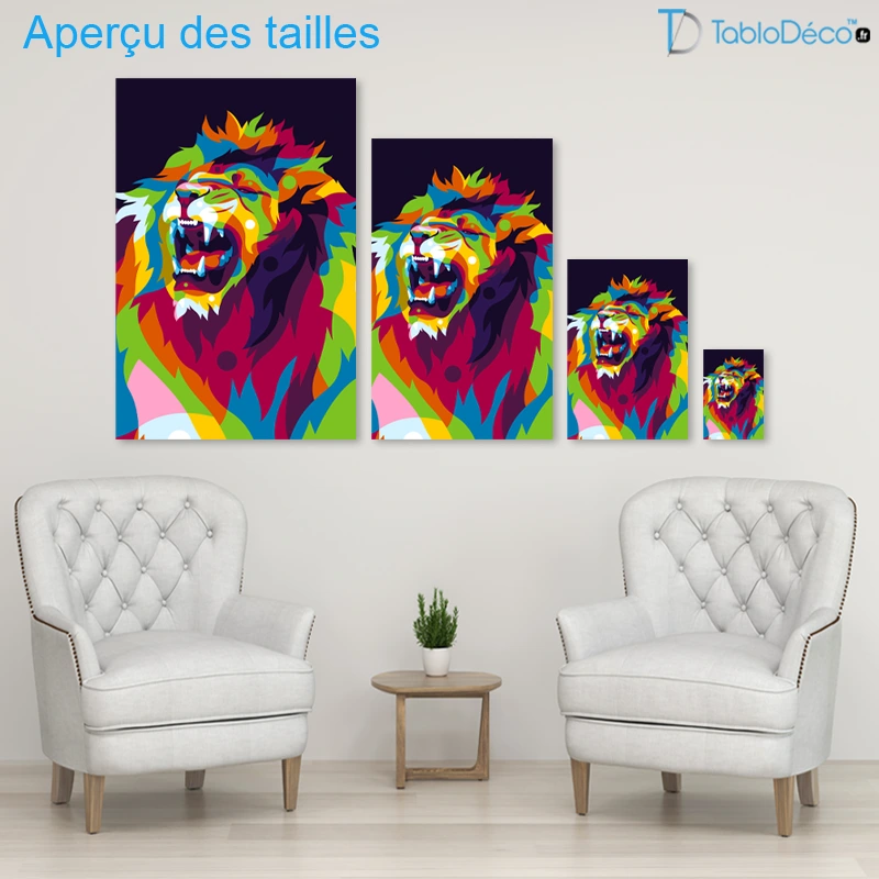 Tableau Lion Pop Art