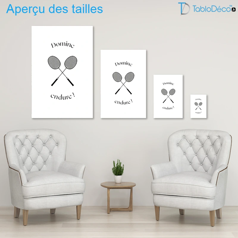 Tableau Raquettes de Badminton