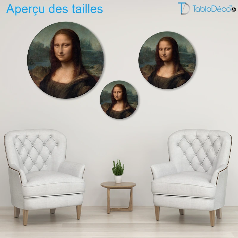 Tableau Rond - Portrait de La Joconde (de Vinci)