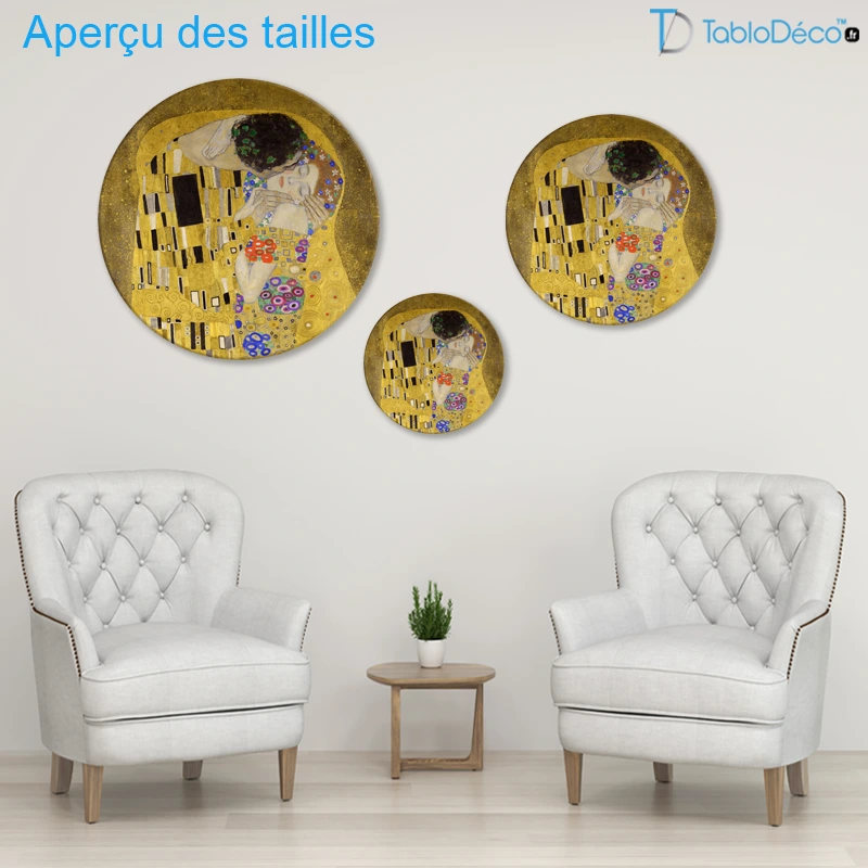 Tableau Rond - Le Baiser (Klimt)
