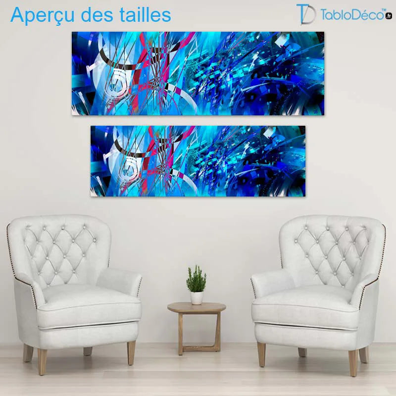 Tableau Abstrait Moderne Bleu