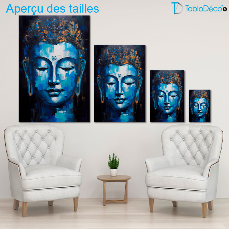 Tableau Bouddha Bleu et Calme