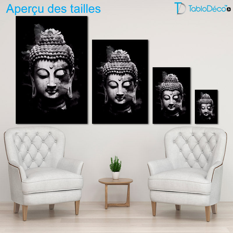 Tableau Bouddha Noir et Blanc