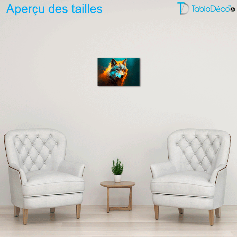 Tableau Loup Abstrait