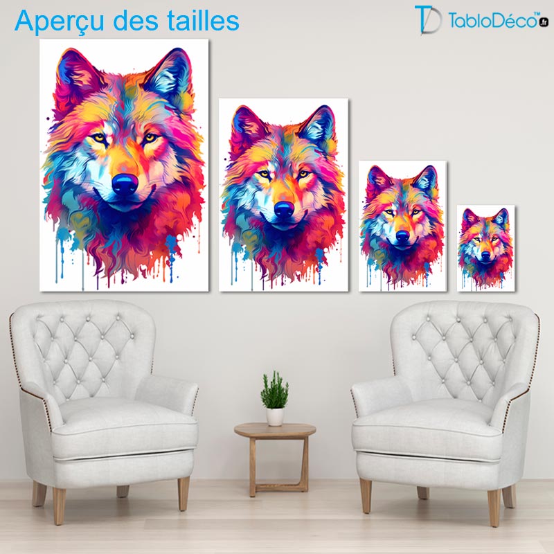 Tableau Loup Coloré
