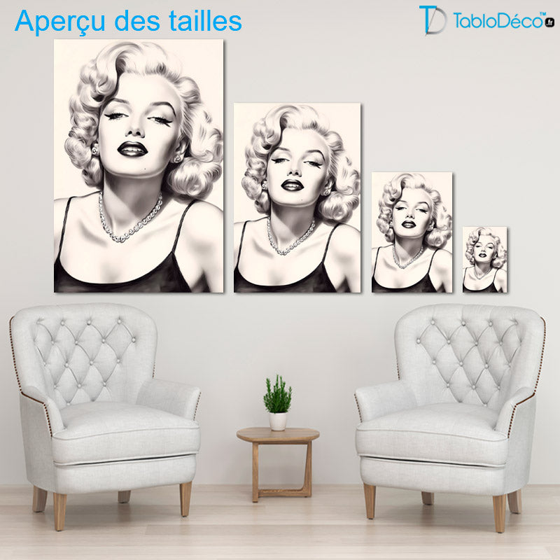 Tableau Marilyn Monroe Noir et Blanc