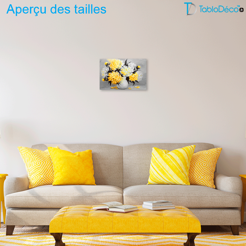 Tableau effet peinture Fleur Jaune