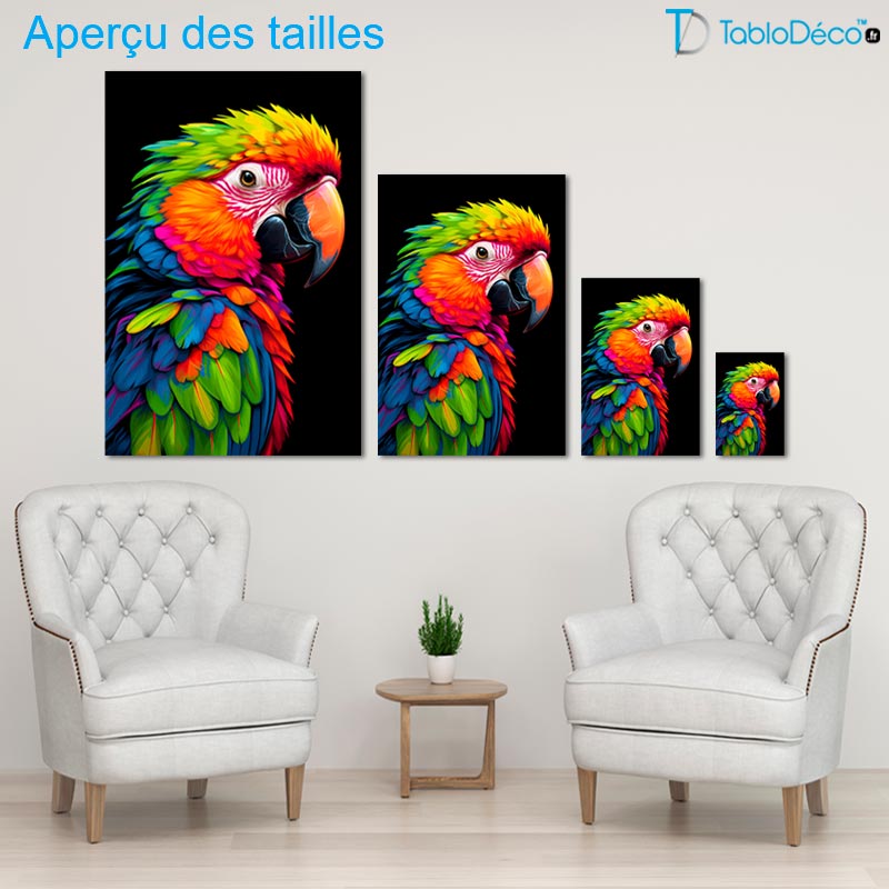 Tableau Perroquet Pop Art