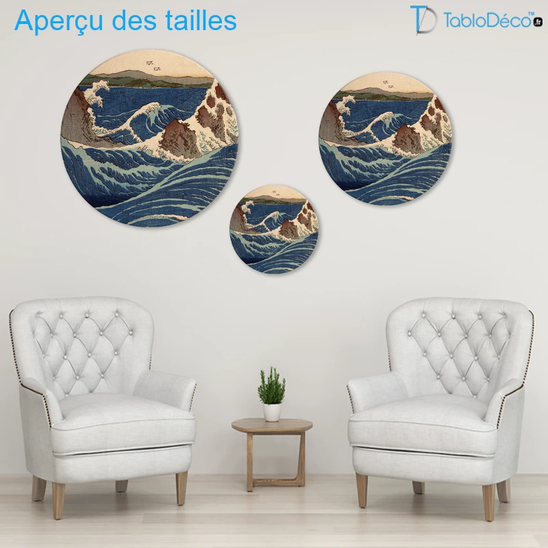 Tableau Rond - Tourbillon de Naruto (Hiroshige)