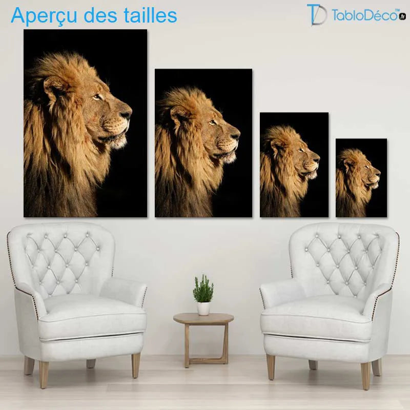 Tableau sur toile d'un Lion Fier