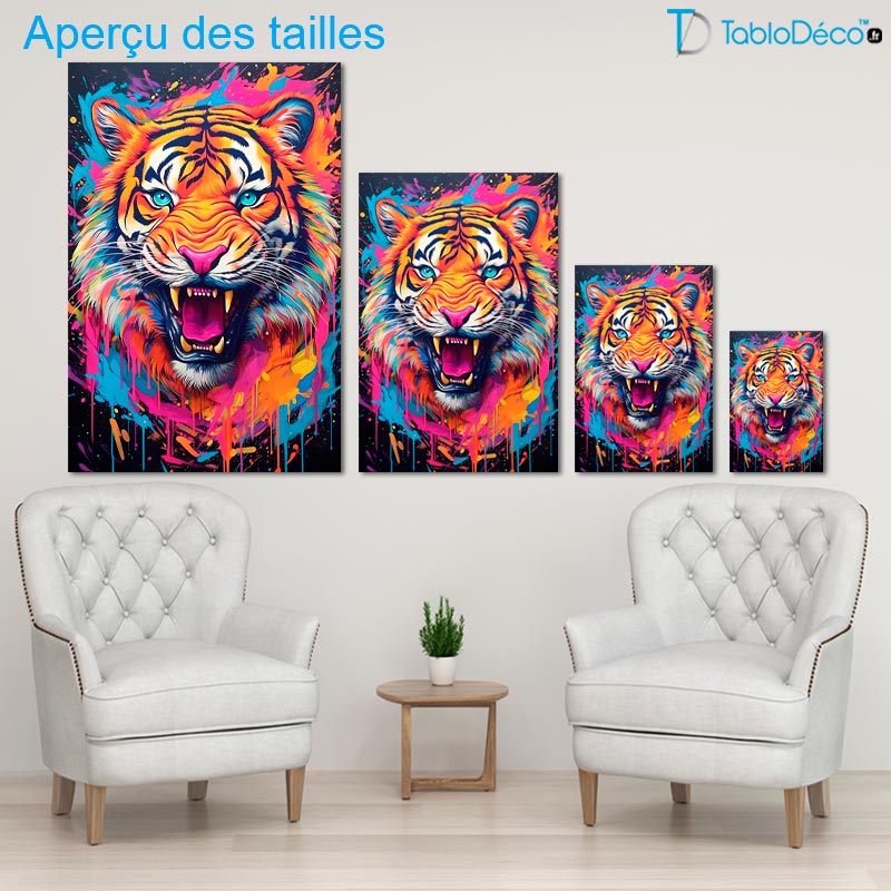 Tableau Tigre Multicolore