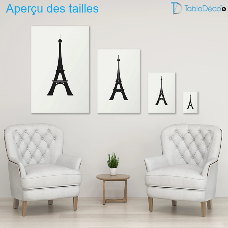 Tableau Tour Eiffel en Noir