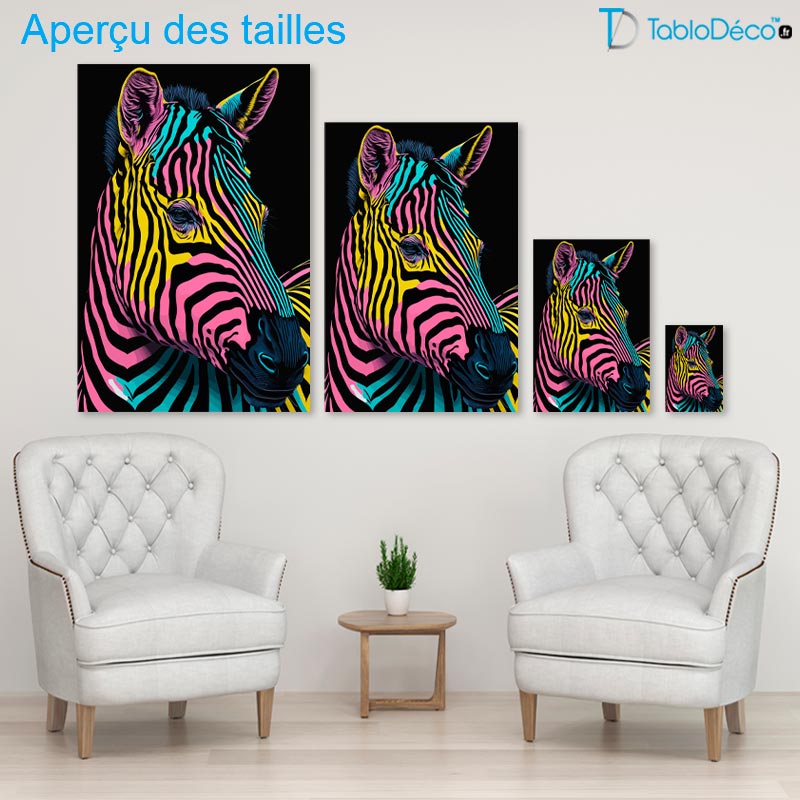 Tableau Zèbre Pop Art