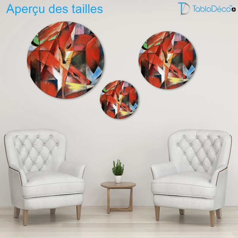 Tableau Rond - Les Renards (Franz Marc)