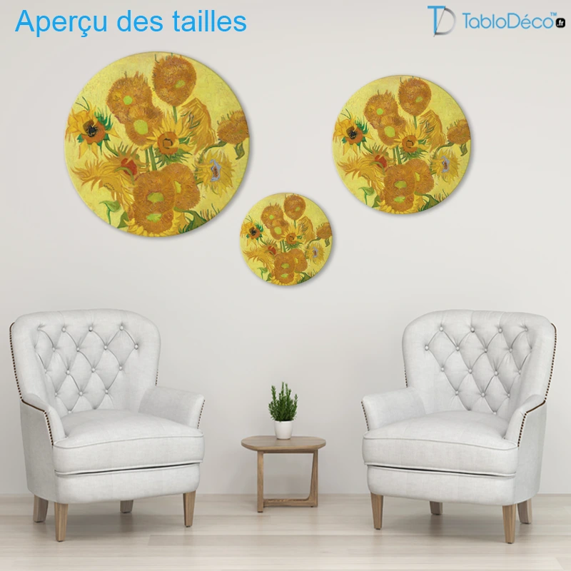 Tableau Rond - Les Tournesols (Van Gogh)