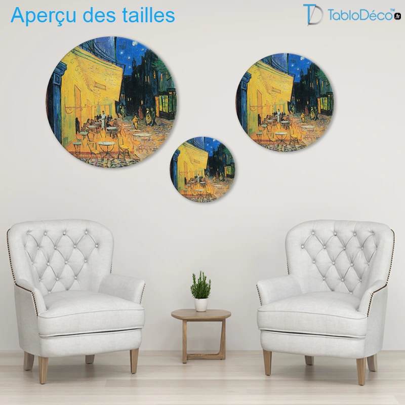 Tableau Rond - Terrasse du Café le Soir (Van Gogh)