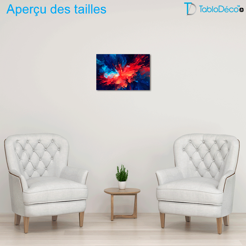 Tableau Abstrait Bleu et Rouge