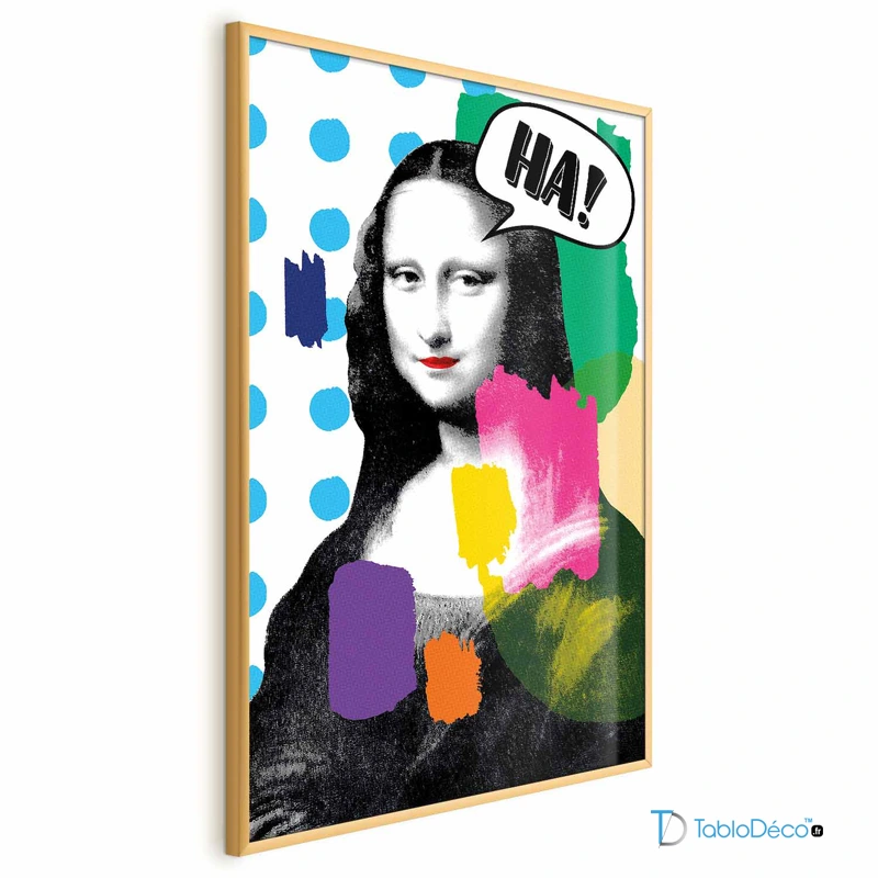 Poster encadré Mona Lisa Pop Art cadre doré sans marge