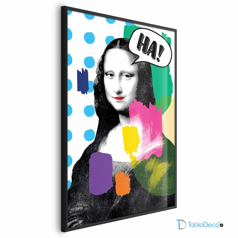 Mona Lisa Pop Art Poster cadre noir sans marge