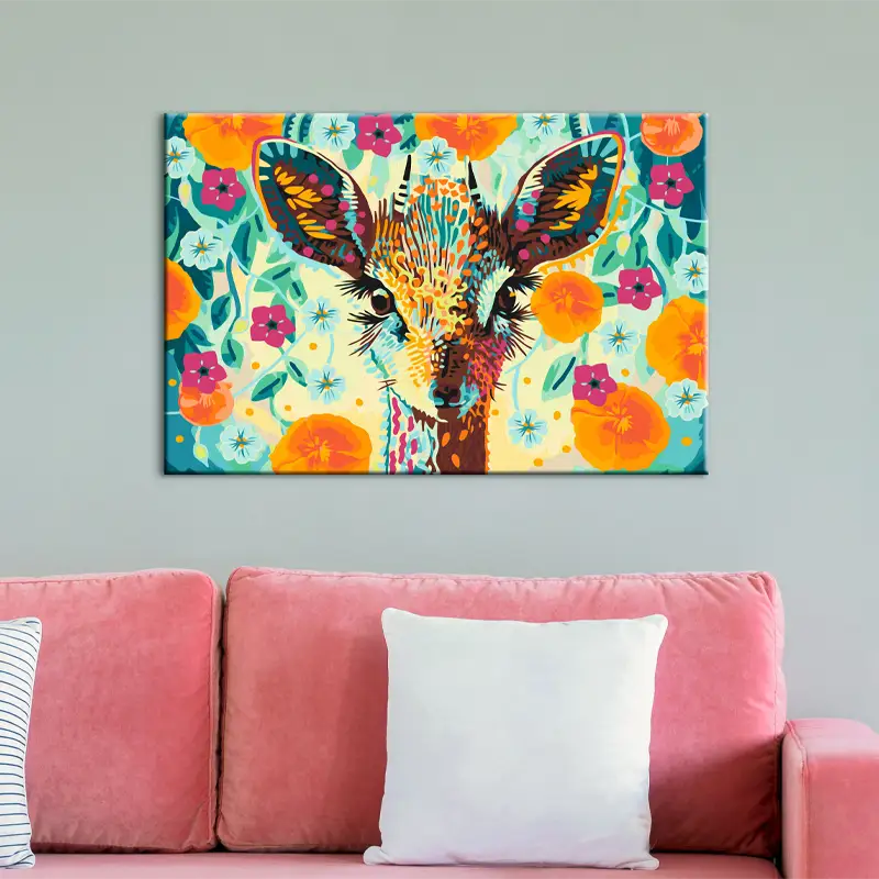 Peinture sur toile par numéros Petite Biche Colorée