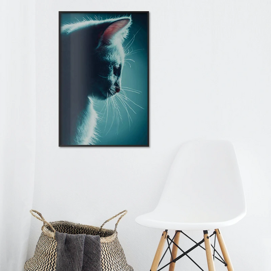 Poster encadré d'un Chat de Nuit