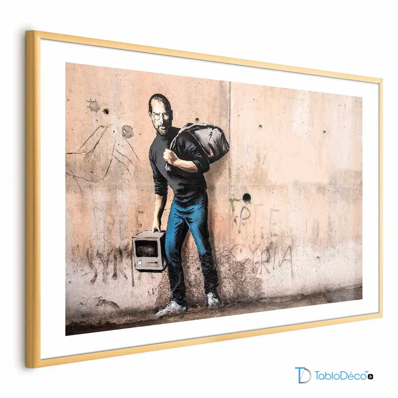 Poster mural steve jobs de banksy cadre doré avec marge