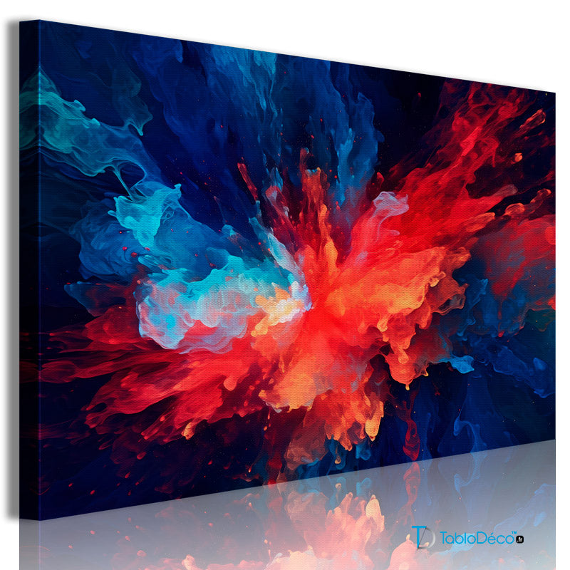 Tableau Abstrait Bleu Fait Main – Acrylique Moderne, Décoration Murale, Cadeau Original France
