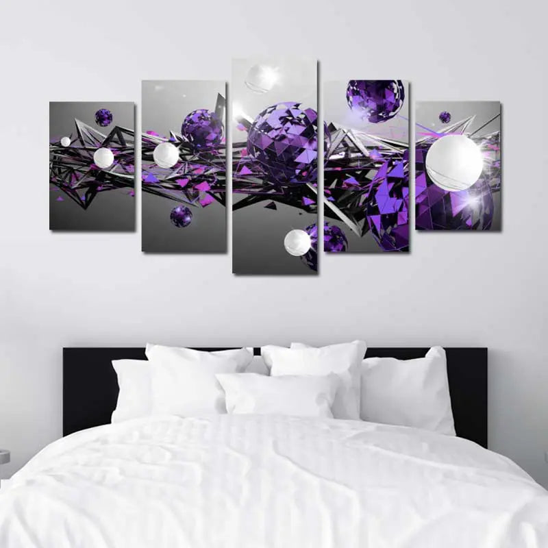Tableau décoratif style Abstrait Formes Géométriques violet - TabloDéco.fr