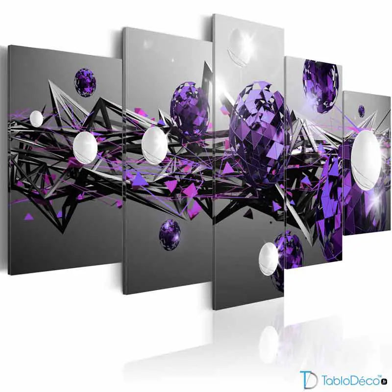Tableau Abstrait Formes Géométriques Violet - TabloDéco.fr