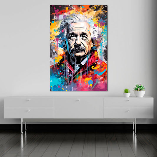 Toile décorative d'Albert Einstein d'art urbain - TabloDéco.fr