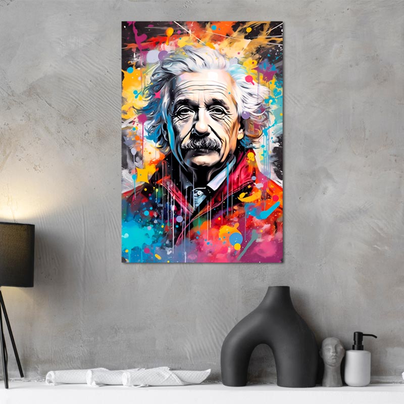 Tableau de décoration sur toile d'Albert Einstein style Street Art - TabloDéco.f
