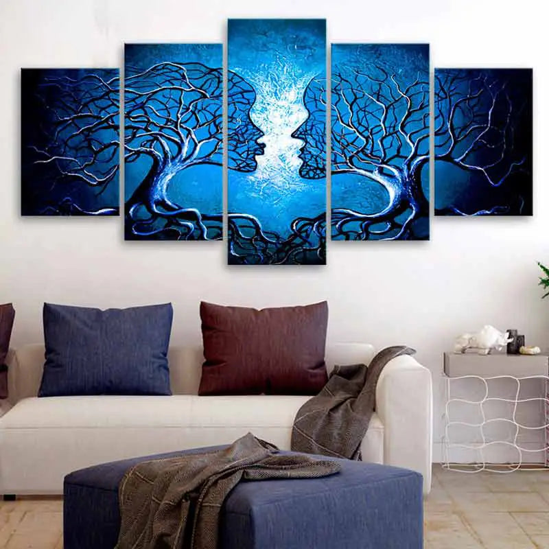 Tableau sur toile murale d'Arbres en forme de Visages - TabloDéco.fr