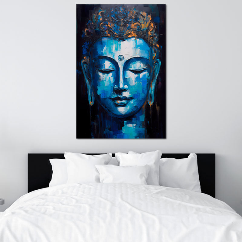 Tableau Bouddha Bleu et Calme