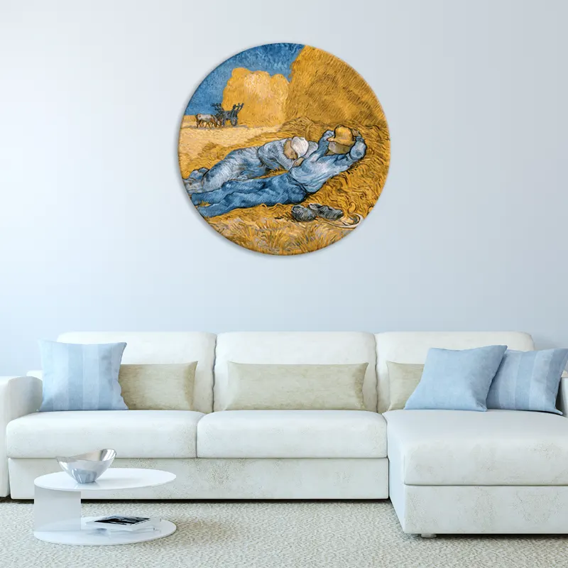 Tableau circulaire - La Méridienne de Vincent Van Gogh dans un salon
