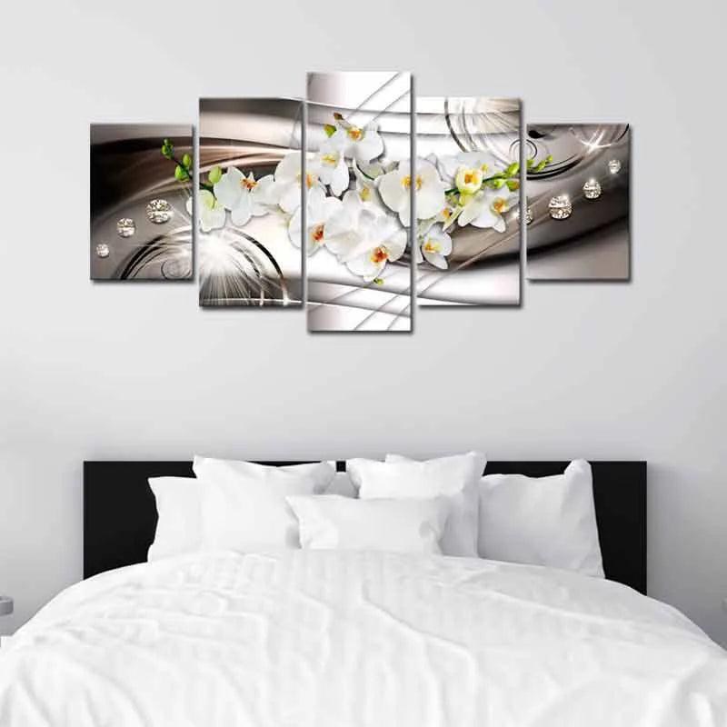 Toile décorative Contemporaine Design avec des Fleurs dans une chambre - TabloDéco.fr
