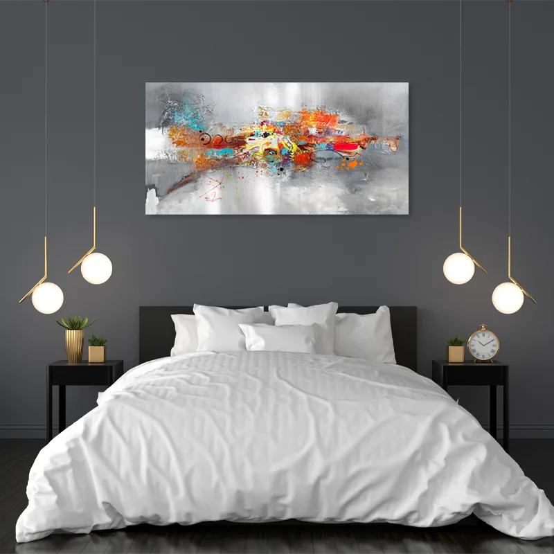 Toile déco Contemporaine Moderne Design et Abstrait dans une chambre - TabloDéco.fr