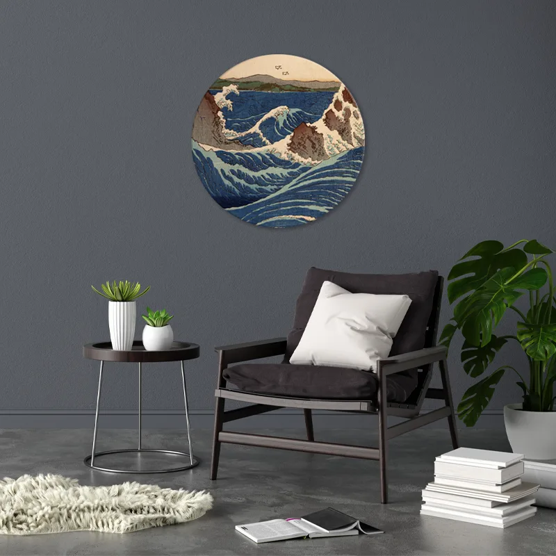 Tableau déco circulaire du Tourbillon de Utagawa Hiroshige
