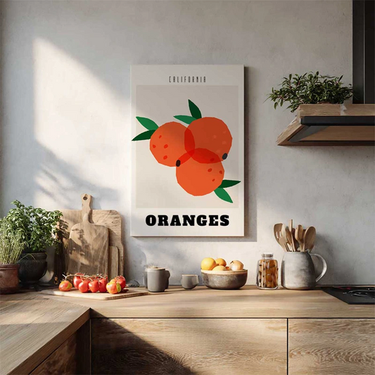 Tableau déco Vintage Oranges California pour la cuisine