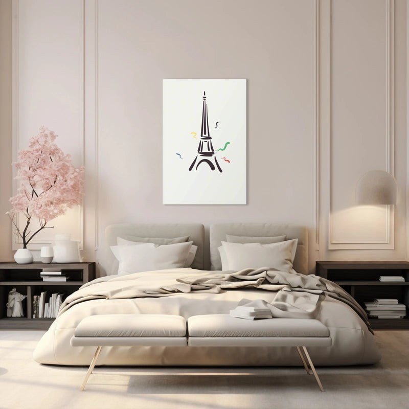 Tableau Décoratif Tour Eiffel en Fête (JO Paris 2024)