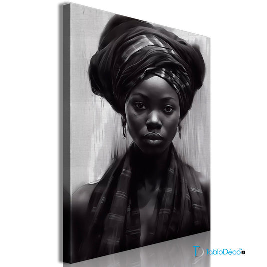 Acheter un Tableau d'une Femme Africaine en Noir et Blanc - TabloDéco.fr
