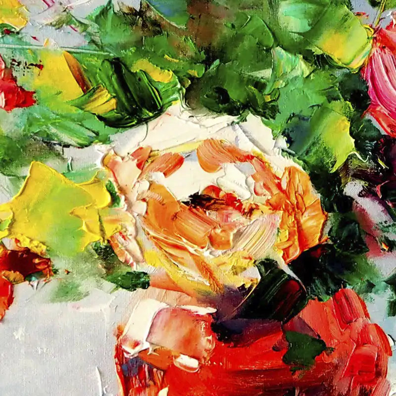 Tableau peint à la main - Fleurs Elégantes