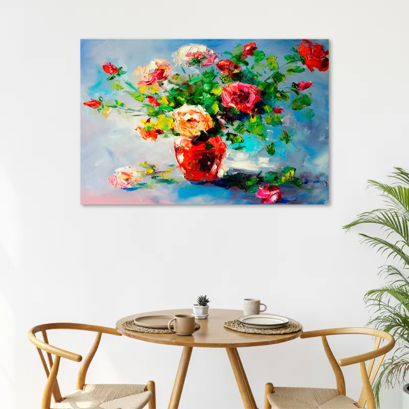 Tableau de Fleurs en Peinture Acrylique - TabloDéco.fr