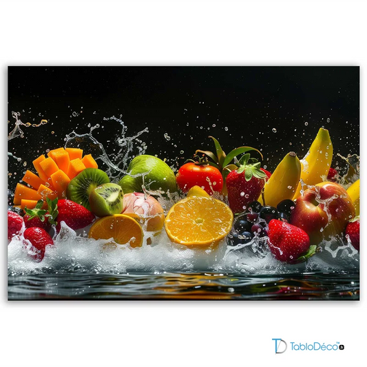 Tableau Cuisine Fruits et Éclaboussures d’eau