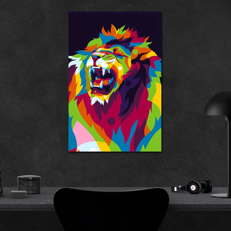 Tableau Lion style Pop Art - TabloDéco.fr