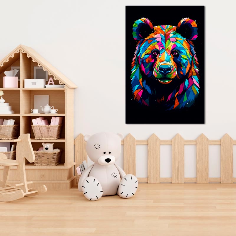 Tableau de décoration sur toile d'un Ours Pop Art - TabloDéco.fr