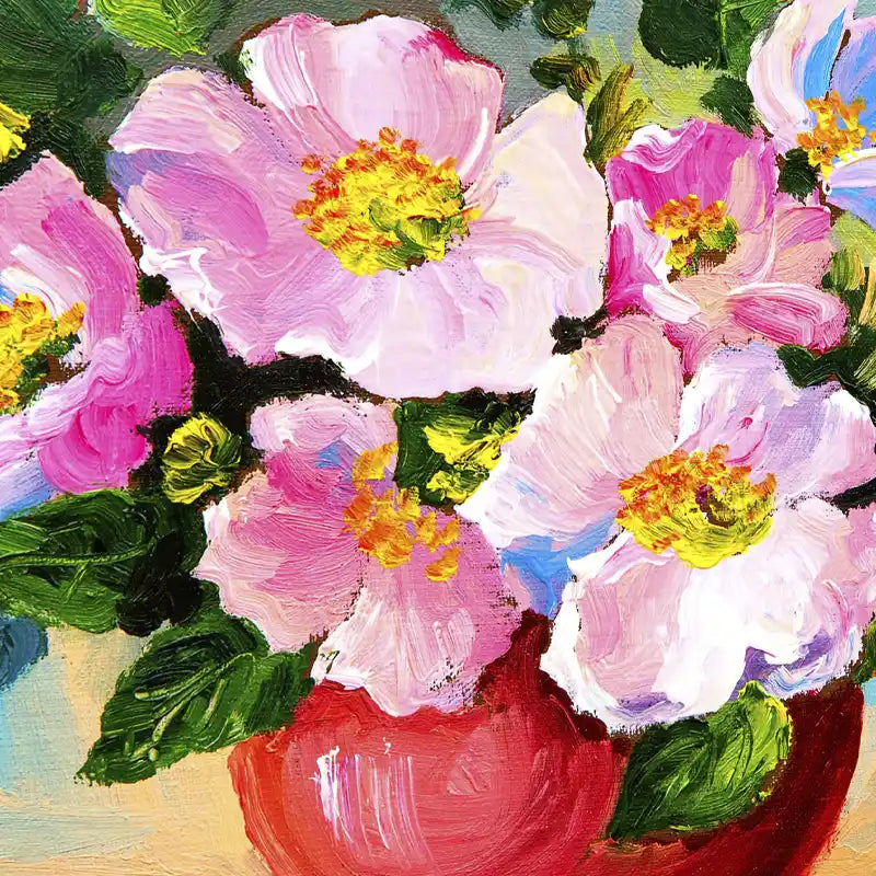 Tableau peint à la main - Bouquet de Fleurs