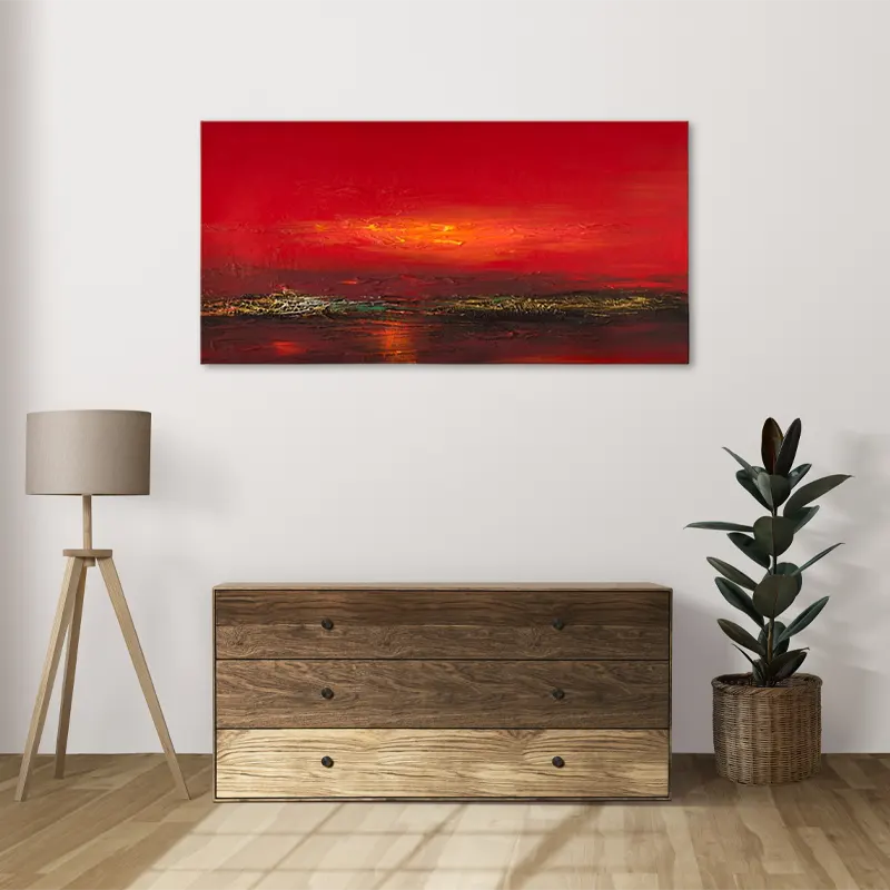 Tableau Peinture Rouge sur toile - TabloDéco.fr