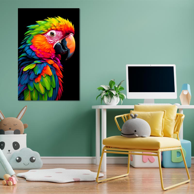 Tableau déco sur toile avec une Perroquet de style Pop Art - TabloDéco.fr